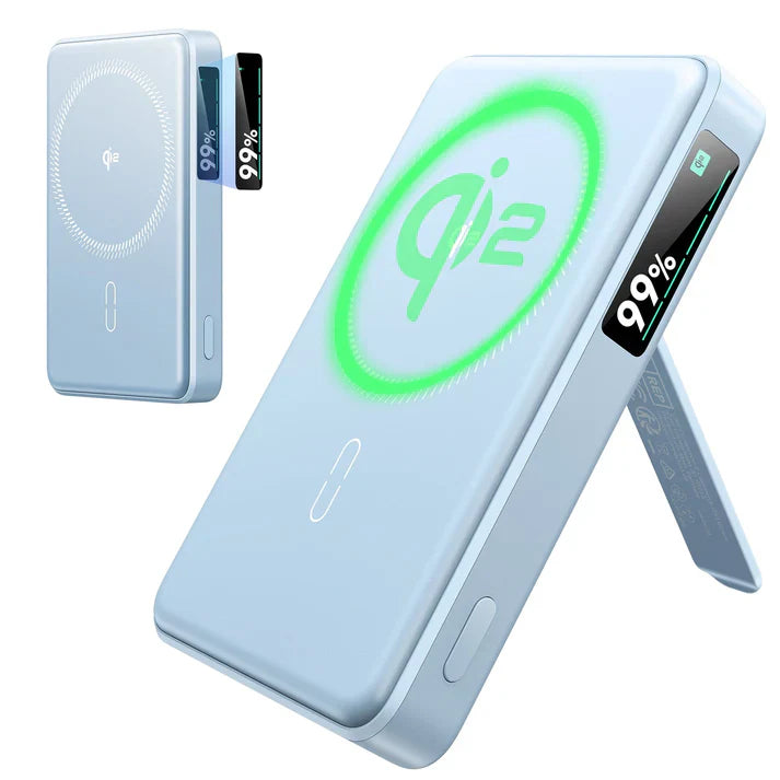 Qi2 5,000 mAh MagSlim Kickstand Power Bank - Black