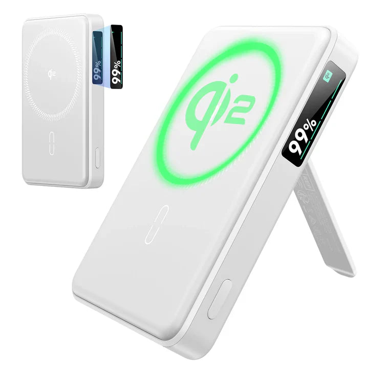 Qi2 5,000 mAh MagSlim Kickstand Power Bank - Black